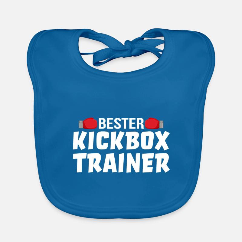 Bester Kickbox Trainer Kickboxen Training Geschenk - Baby Bio-Lätzchen - Pfauenblau
