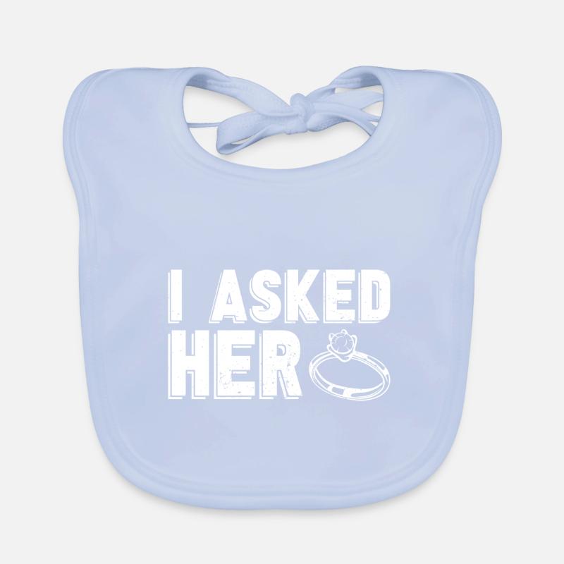 I Asked Her Wedding Gift Engagement Organic Baby Bibs