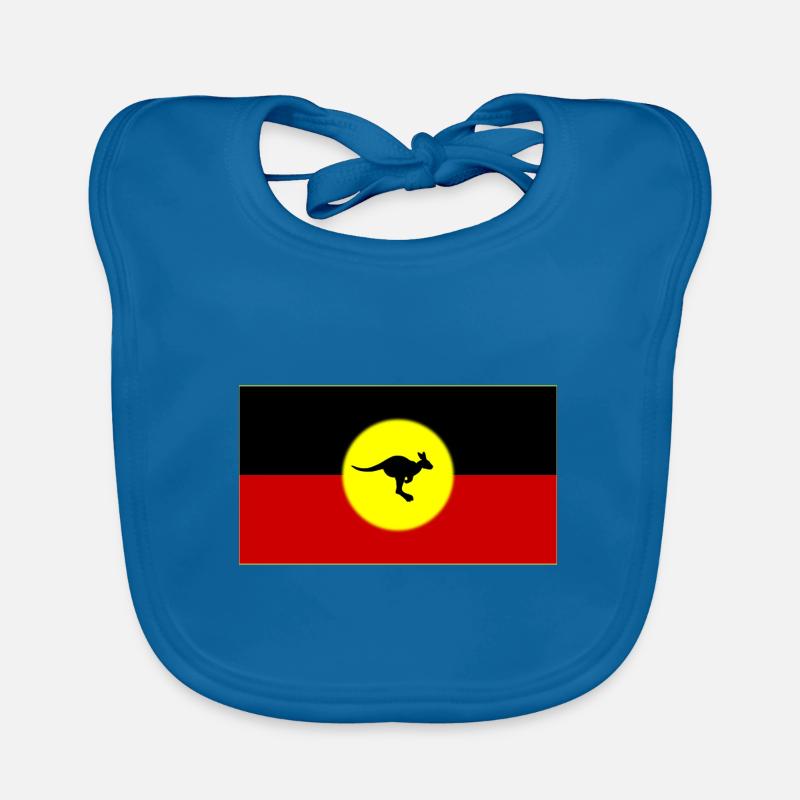 Drapeau aborigène avec kangourou Bavoir bio Bébé