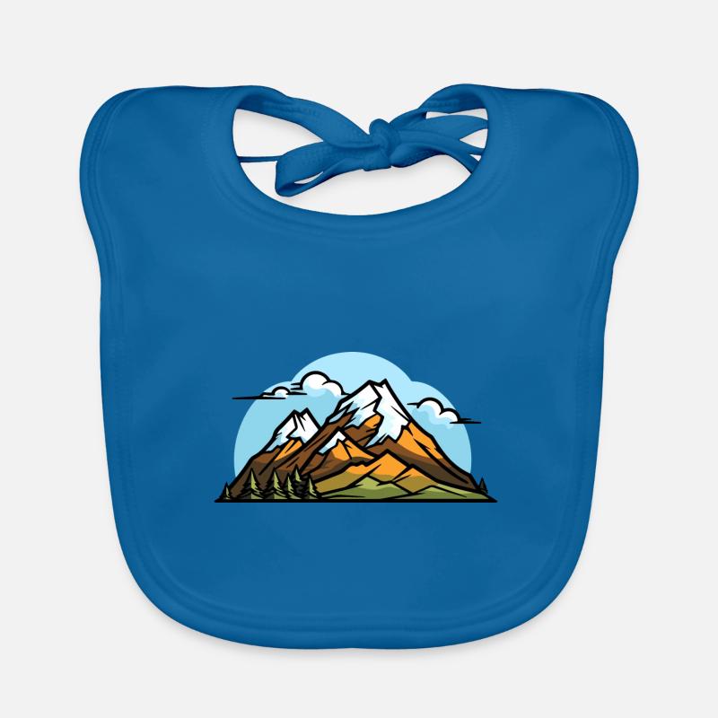 Mountains Hiking Symbol Organic Baby Bibs