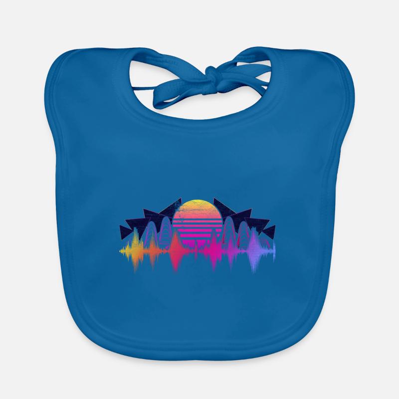 90er Synthwave Tontechniker Geschenk Soundwave Baby Bio-Lätzchen