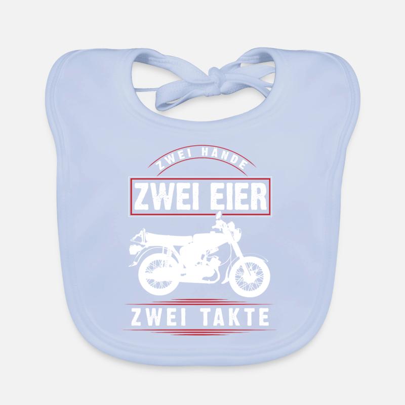 Simson S51, 2 hands, 2 eggs, 2 bars, DDR moped Organic Baby Bibs