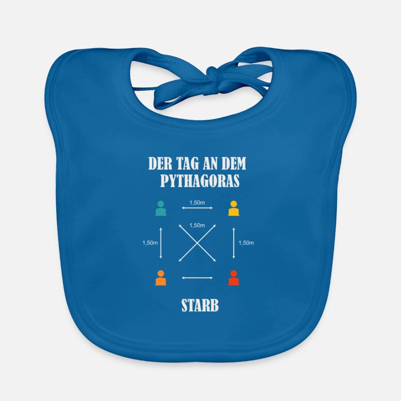 Lehrer Pythagoras Distancing - Baby Bio-Lätzchen - Pfauenblau