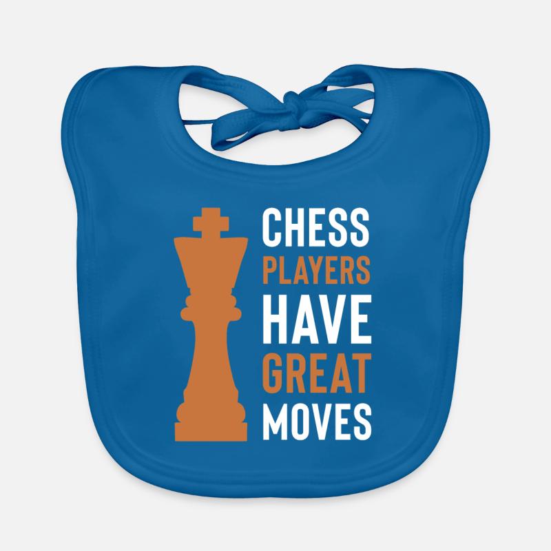 Jeu Échecs joueurs - Bavoir bio Bébé - bleu paon