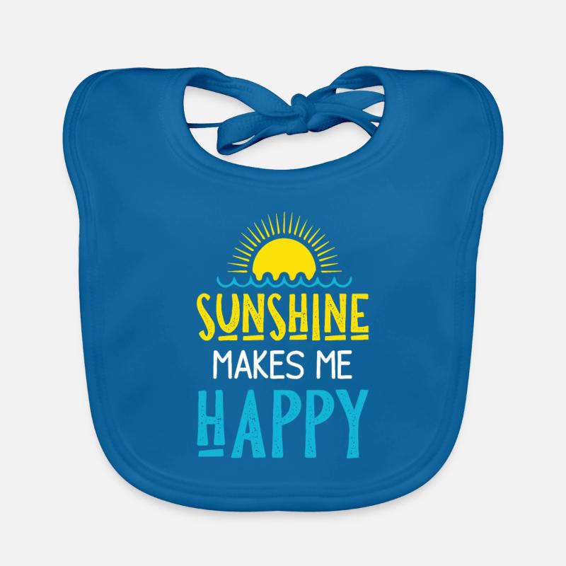 soleil soleil happy - Bavoir bio Bébé - bleu paon