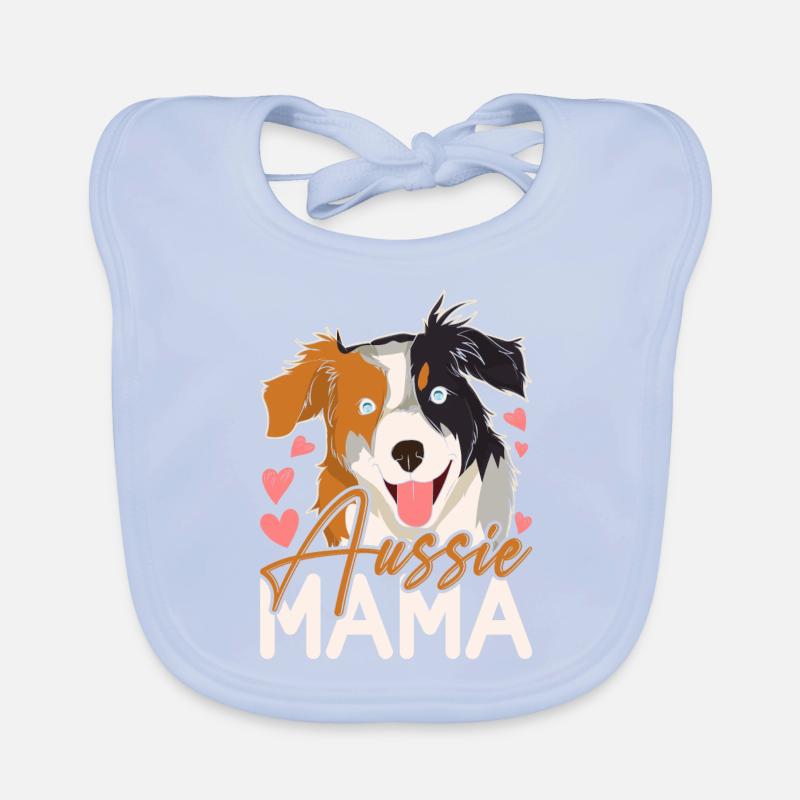 Muttertag Hunde Geschenkidee Australian Shepherd Baby Bio-Lätzchen