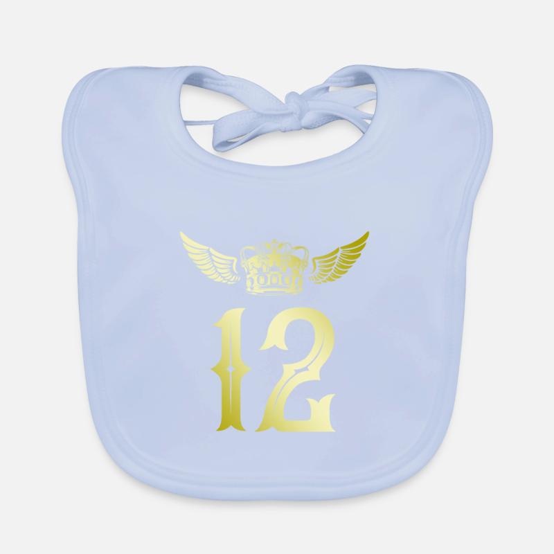 12 Number crown Organic Baby Bibs