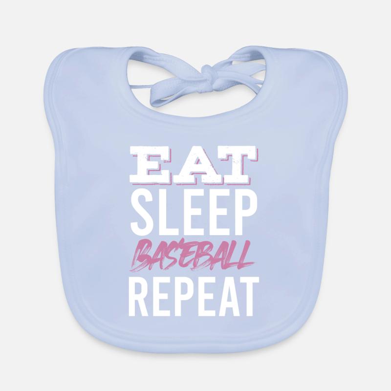 eat sleep baseball repeat Baby Bio-Lätzchen