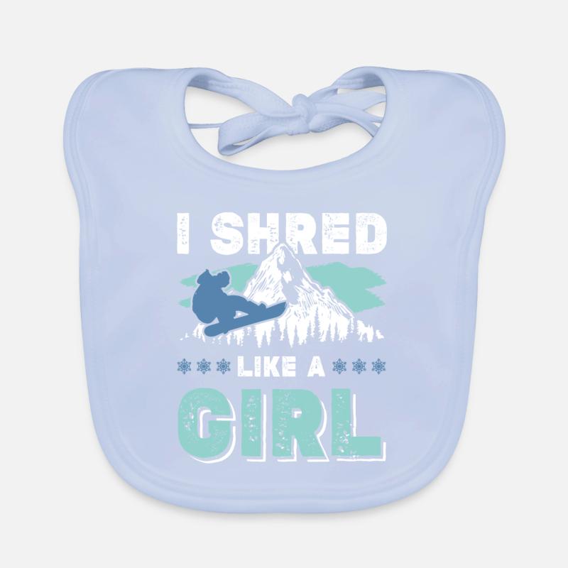 snowboarding mädchen Baby Bio-Lätzchen