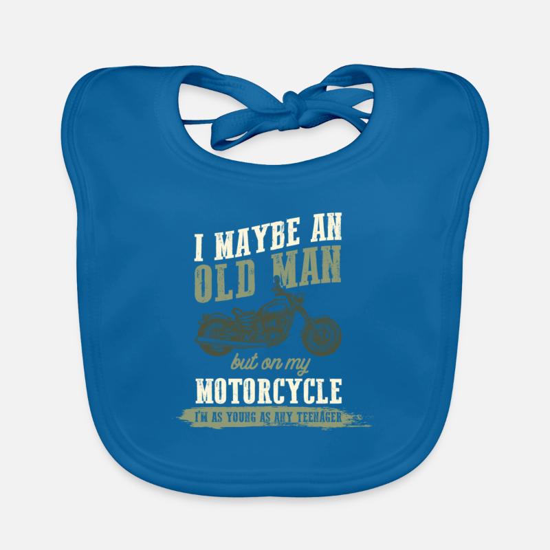 Motorcycle Old Man Organic Baby Bibs