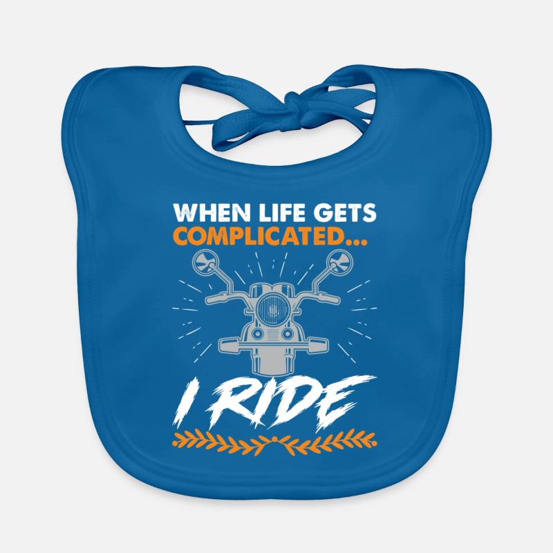 Life complicated motorcycle Organic Baby Bibs