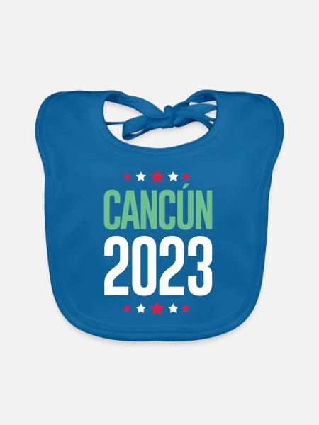Cancun 2023 - Baby Bio-Lätzchen - Pfauenblau