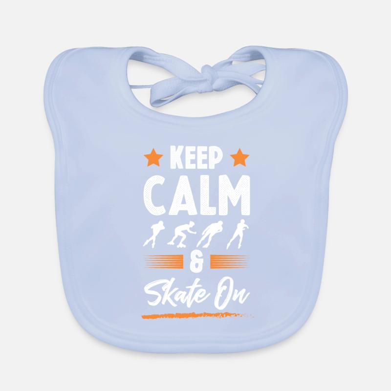 keep calm skate Organic Baby Bibs