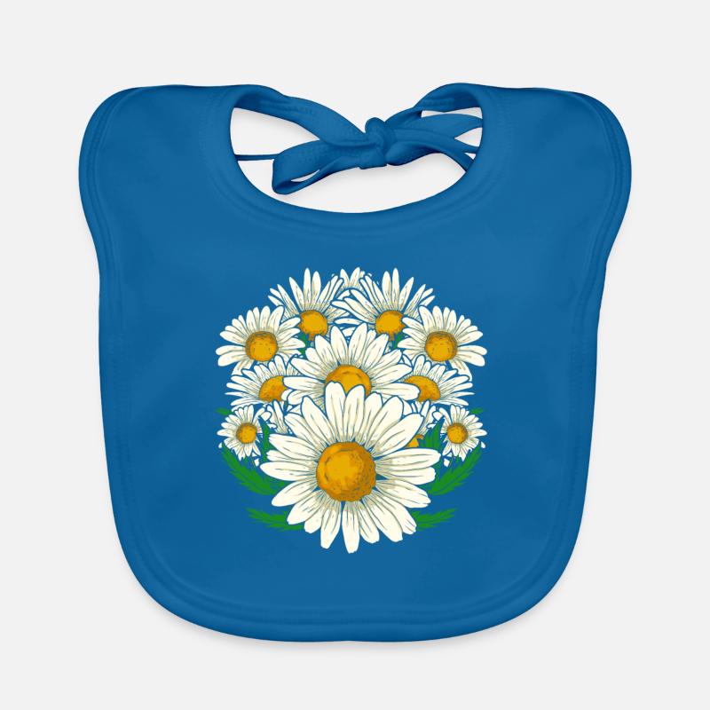 Botanischer Garten Gänseblümchen Geschenk Botanik - Baby Bio-Lätzchen - Pfauenblau