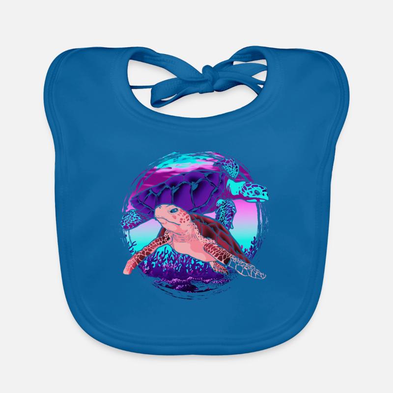 Meeresbewohner Geschenk Farbenfrohes Schildkröte Baby Bio-Lätzchen