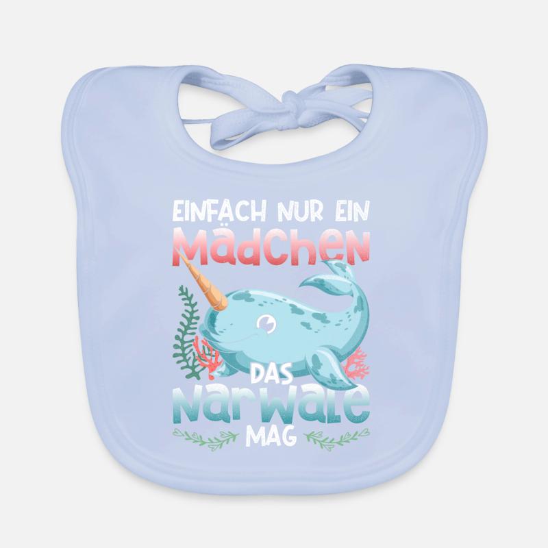 Einfach nur ein Mädchen das Narwale mag Narwal Baby Bio-Lätzchen