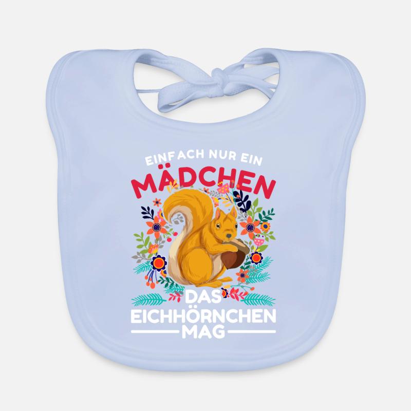 Waldbewohner Blumen Mädchen Geschenk Eichhörnchen Baby Bio-Lätzchen