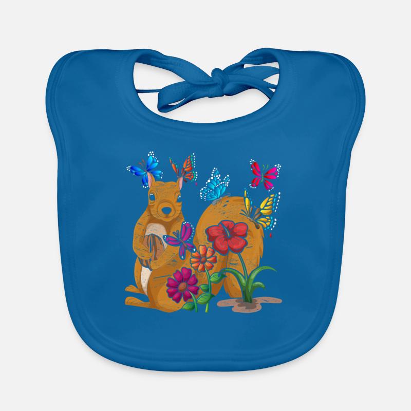 Wald Tier Geschenk Schmetterling Eichhörnchen Baby Bio-Lätzchen