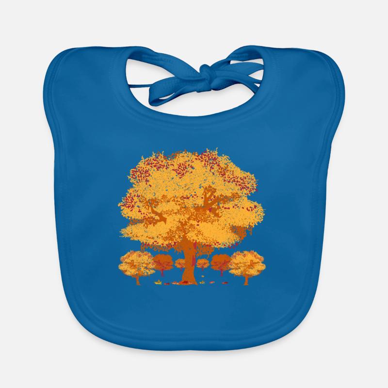 Forest Tree Deciduous Leaves Gift Autumn Organic Baby Bibs