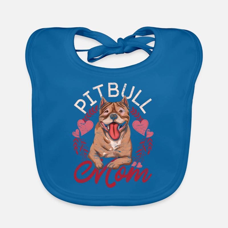 Pitbull Mama Hunde Muttertag Geschenk Pitbull - Baby Bio-Lätzchen - Pfauenblau