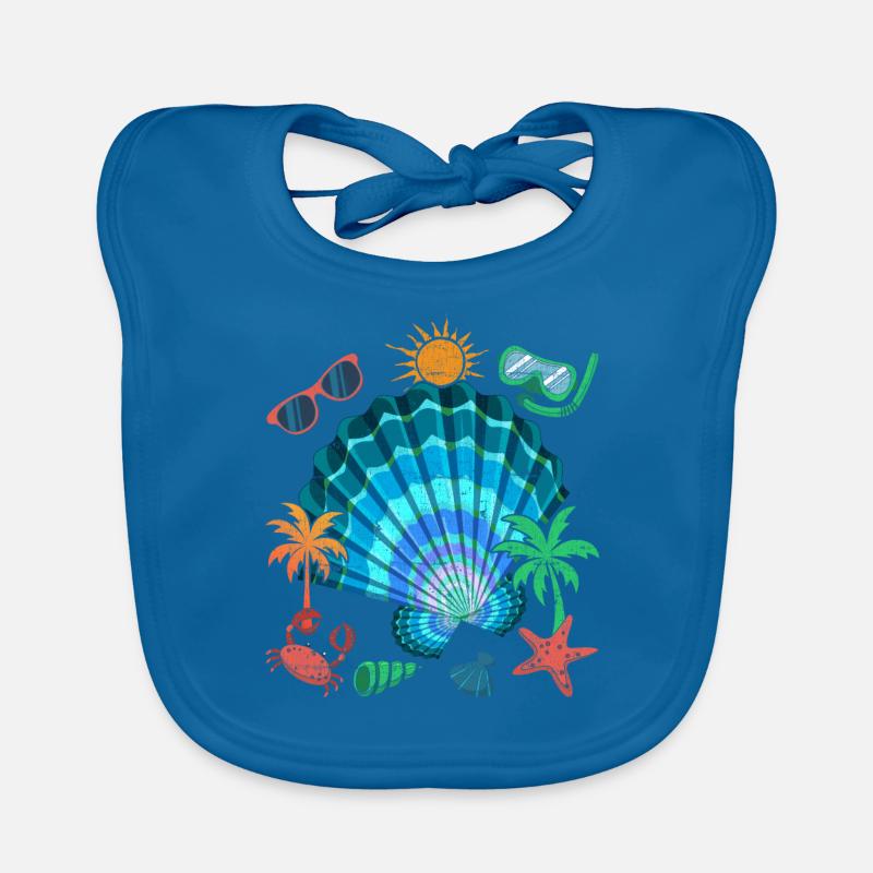 Beach Palm Tree Summer Holiday Gift Shell Bavoir bio Bébé