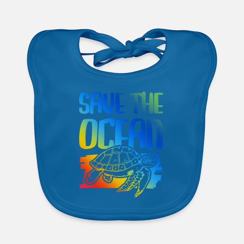Save the Ocean Turtle Organic Baby Bibs
