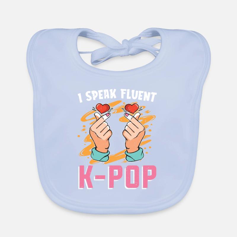 I Speak Fluent K Pop Gift Funny K Pop Organic Baby Bibs