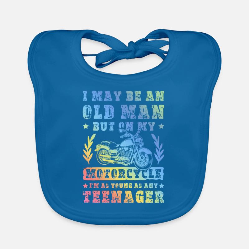 Motorcycle old man saying Organic Baby Bibs