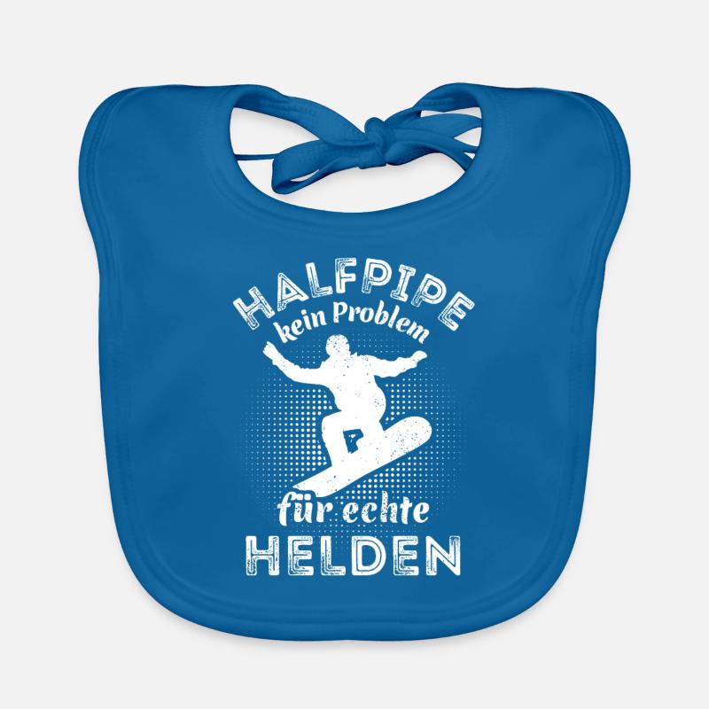 Snowboard, Halfpipe, Wintersport, echte Helden Baby Bio-Lätzchen