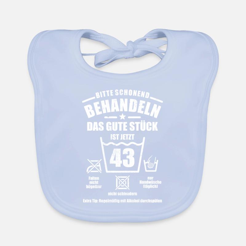 Schonend behandeln - 43. Geburtstag Geschenk Baby Bio-Lätzchen