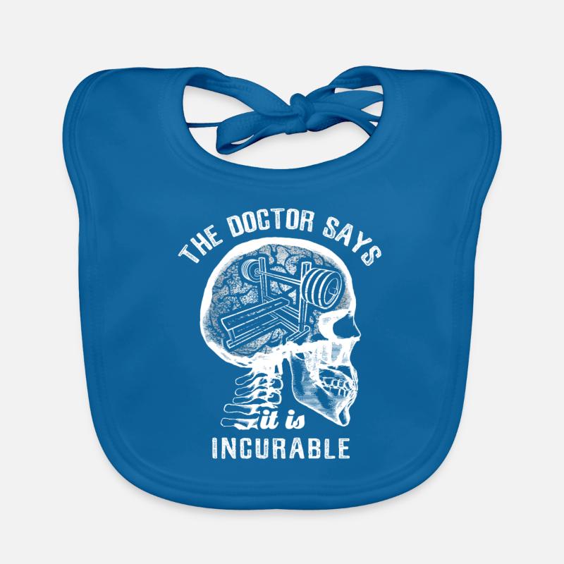 Le médecin dit que c’est incurable - développé couché - Bavoir bio Bébé - bleu paon