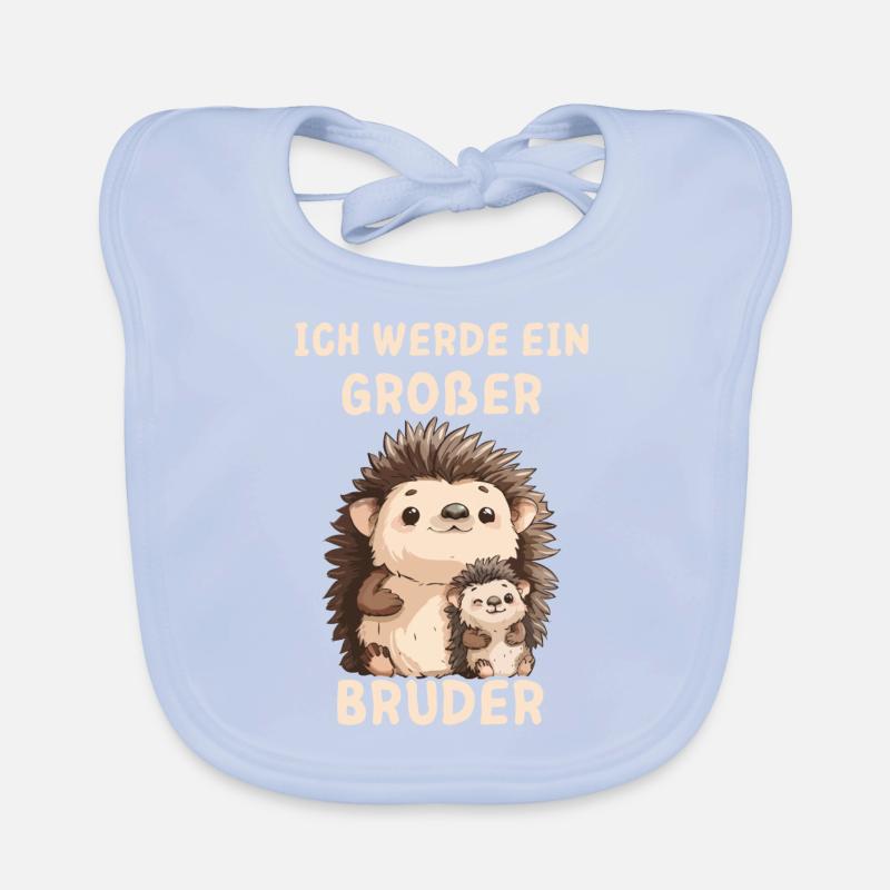 Ich werde ein großer Bruder Igel Baby Bio-Lätzchen