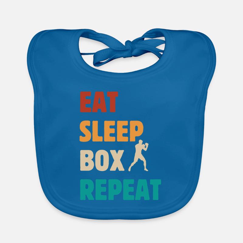 Manger Dormir Box Répéter - Boxer Arts Martiaux Dicton Bavoir bio Bébé