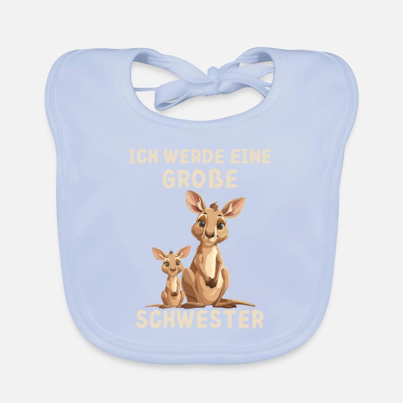 Ich werde eine große Schwester Känguru Baby Bio-Lätzchen