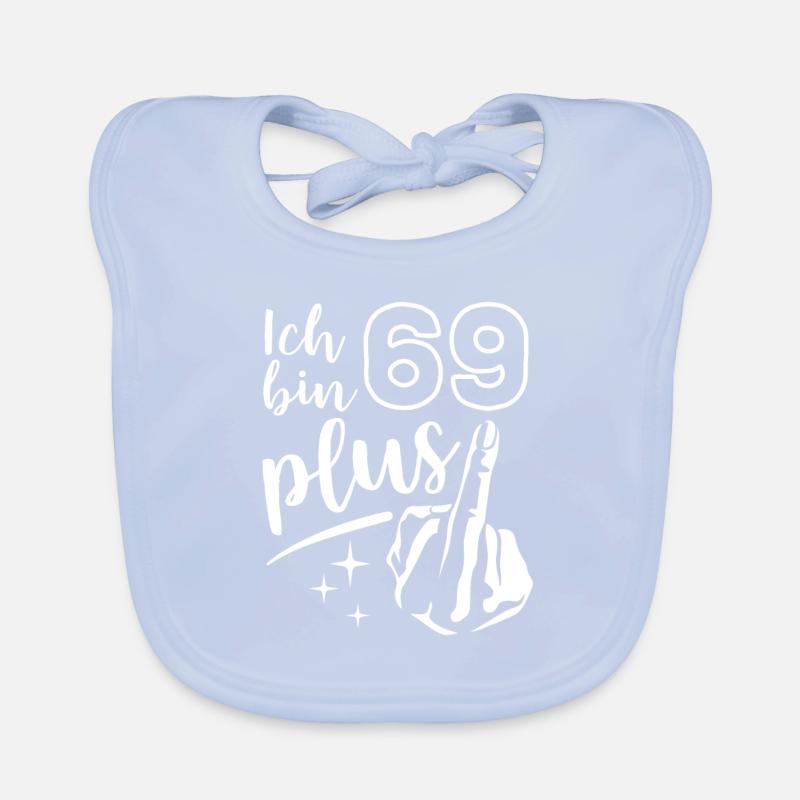 Ich bin 69 plus 1, Mittelfinger 70. Geburtstag Baby Bio-Lätzchen