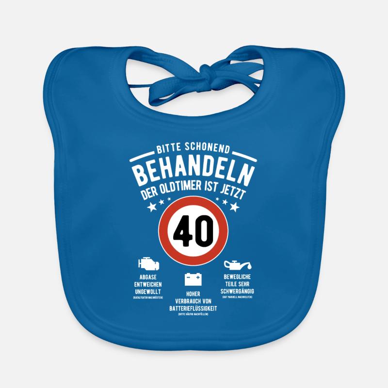 Oldtimer schonend behandeln - 40. Geburtstag Baby Bio-Lätzchen