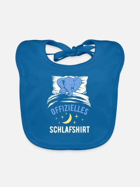 Offizielles Schlafshirt lustiges Elefant Geschenk - Baby Bio-Lätzchen - Pfauenblau - Vorne