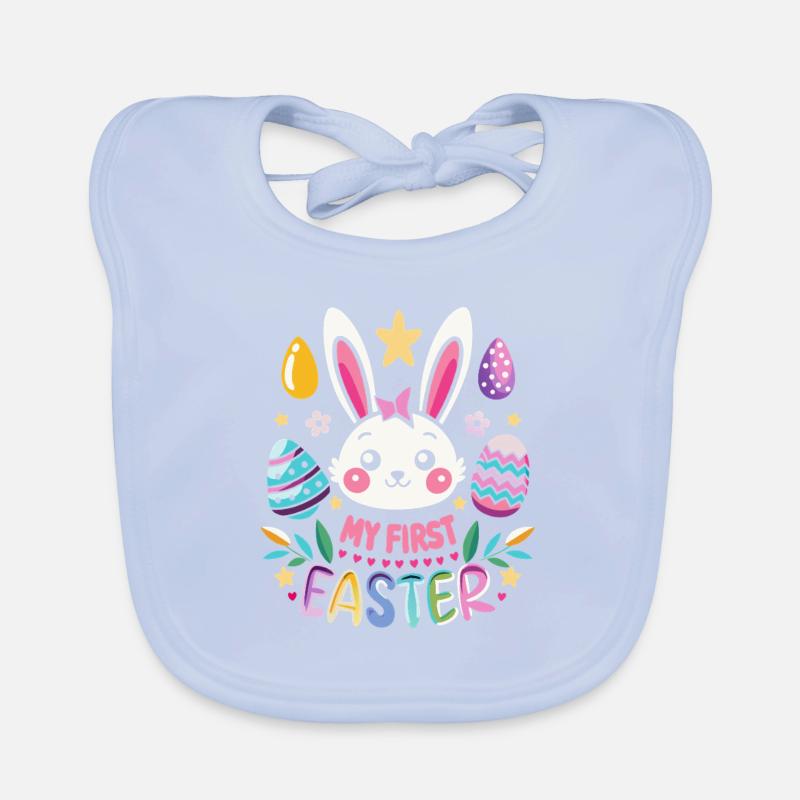 My first Easter - Easter - Baby girl Organic Baby Bibs