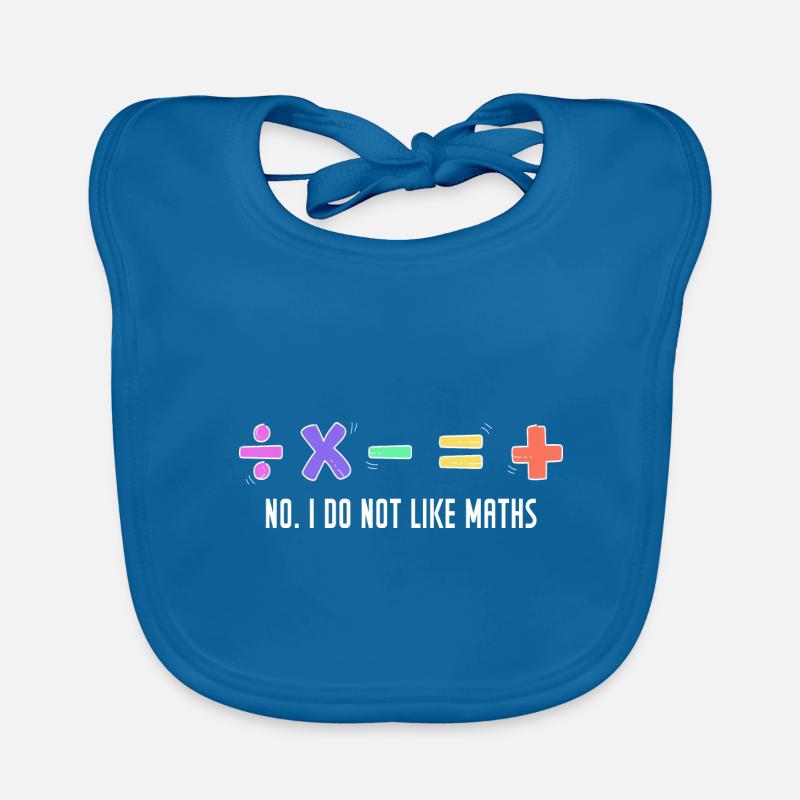 Lustiges Mathe-Sprichwort - Baby Bio-Lätzchen - Pfauenblau