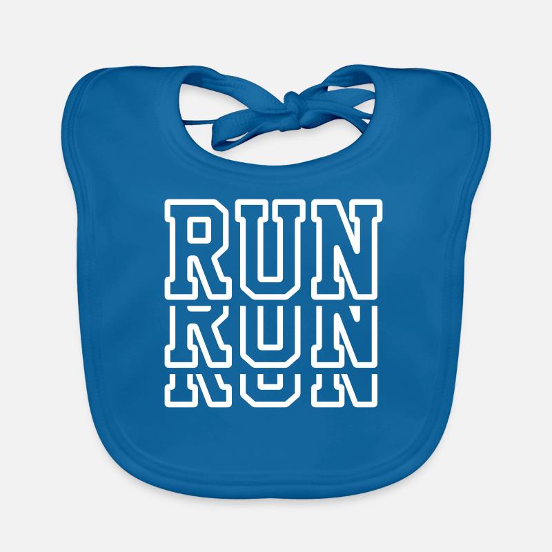 Run Run Run - Running Shirt - Marathon - Jogger Organic Baby Bibs