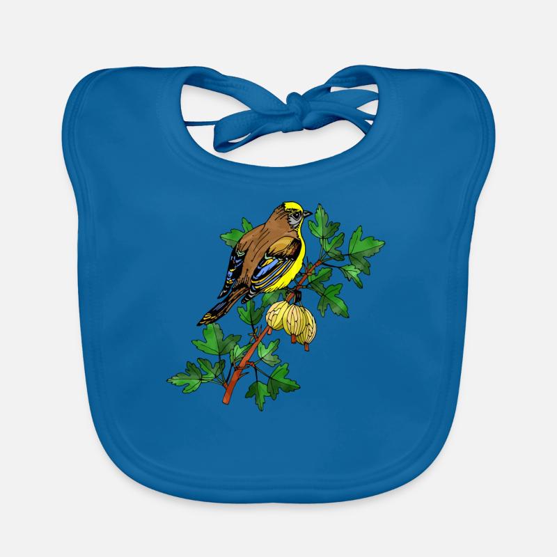 Vogel - Baby Bio-Lätzchen - Pfauenblau