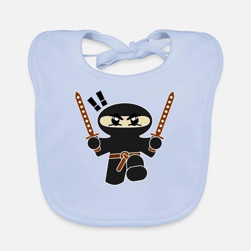 Petit Ninja Noir Bavoir bio Bébé