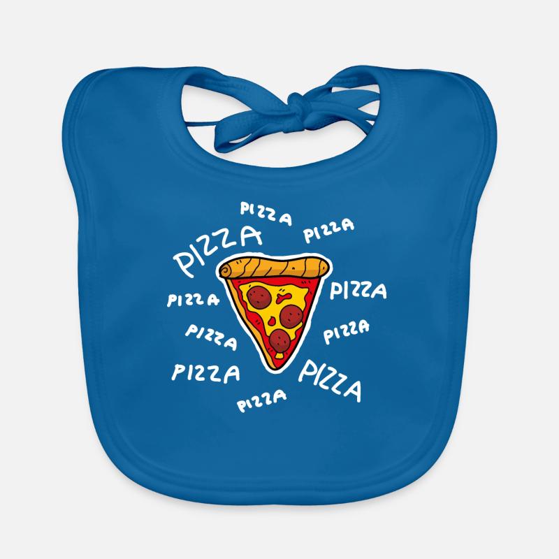 Pizza Pizza Pizza - Bavoir bio Bébé - bleu paon