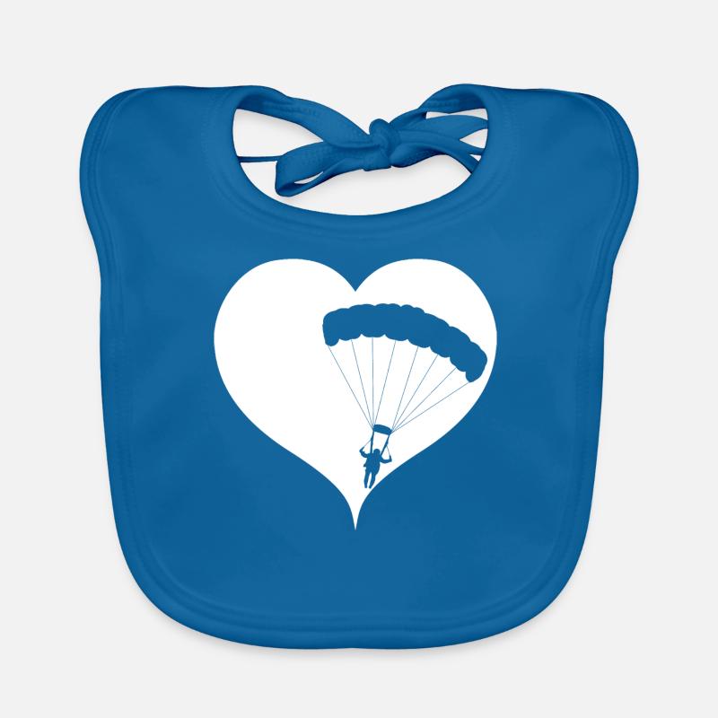Herz Fallschirm Skydive Baby Bio-Lätzchen
