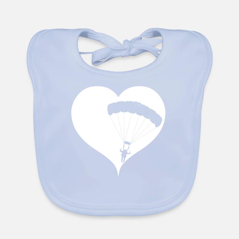 Herz Fallschirm Skydive Baby Bio-Lätzchen