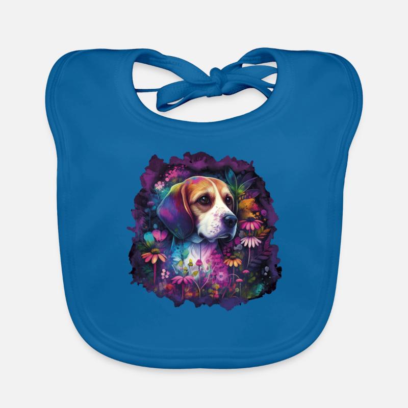 Beagle Beagle Motif Cadeau - Bavoir bio Bébé - bleu paon