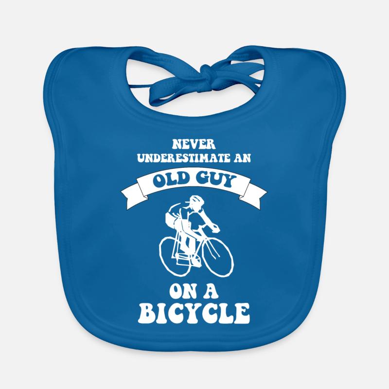 Never underestimate an old guy on a bicycle Organic Baby Bibs