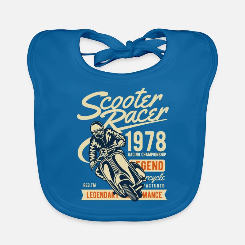 1978 ROLLER RACER - Motif de scooter de cyclomoteur Bavoir bio Bébé