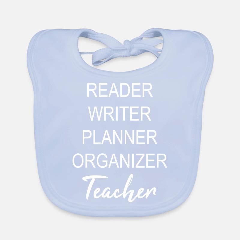 Reader clerk teacher school lesson Organic Baby Bibs