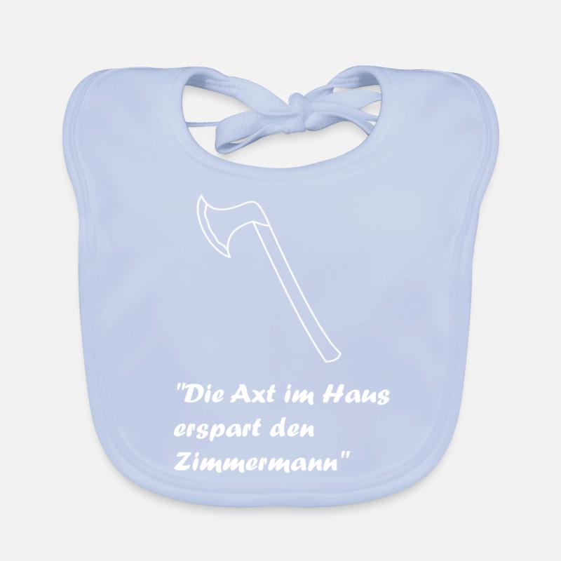 Axt charpentier artisan maison sort bois Bavoir bio Bébé